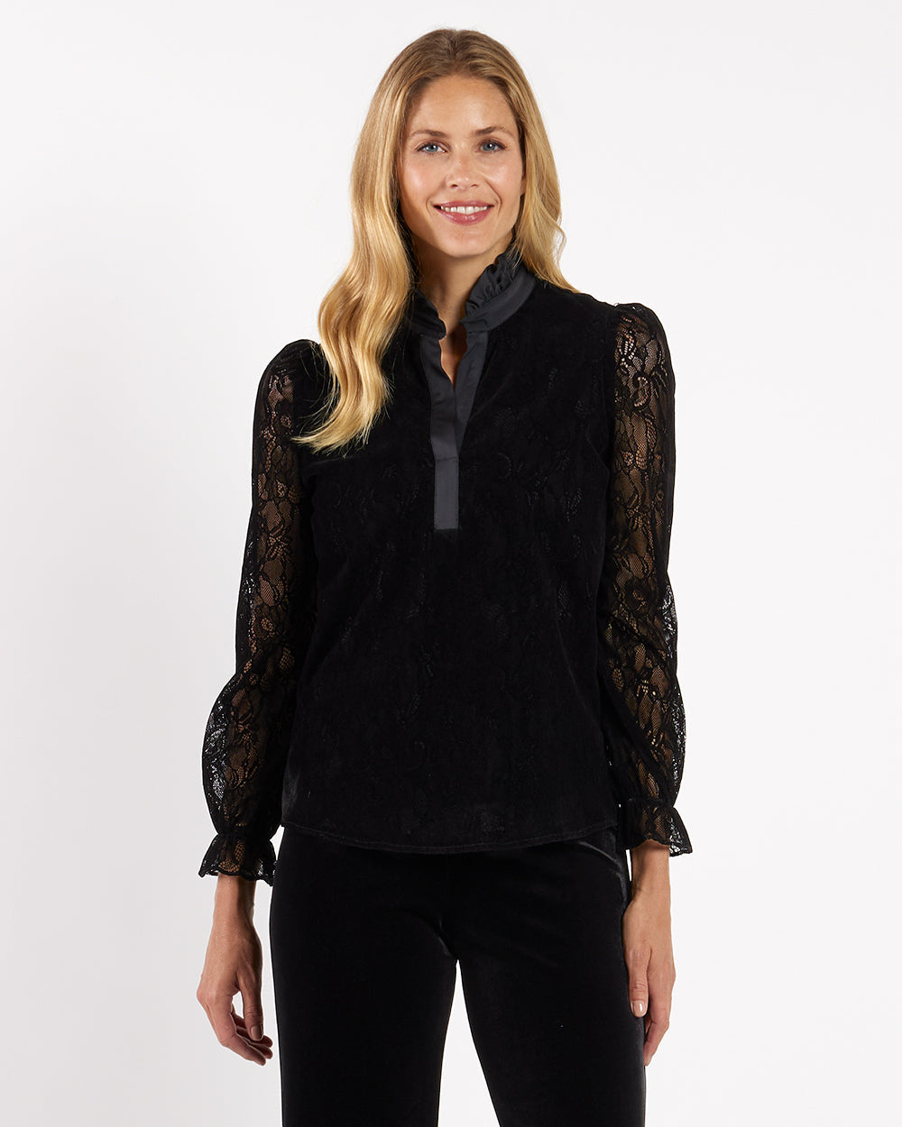 Teri Top - Flocked Lace